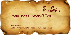 Podwinetz Szonóra névjegykártya